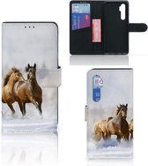 GSM Hoesje Xiaomi Mi Note 10 Lite Wallet Book Case Paarden