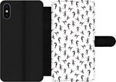 Bookcase Geschikt voor iPhone XS telefoonhoesje - Meisje - Dans - Patronen - Girl - Kids - Kinderen - Met vakjes - Wallet case met magneetsluiting
