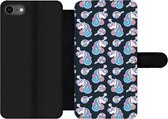 Bookcase Geschikt voor iPhone SE 2020 telefoonhoesje - Meisje - Unicorn - Lolly snoep - Patronen - Girl - Kids - Kinderen - Met vakjes - Wallet case met magneetsluiting
