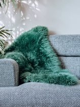 Australisch Schapenvacht Groen L (105cm) - 100% Echt & Natuurlijk - Warm, Zacht & Comfortabel Schapenvachtje