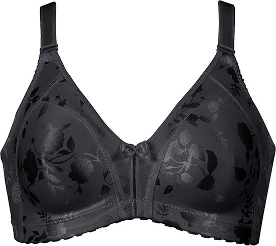 Naturana - Minimizer bh met bloemenpatroon - 5363 - Zwart - 80D