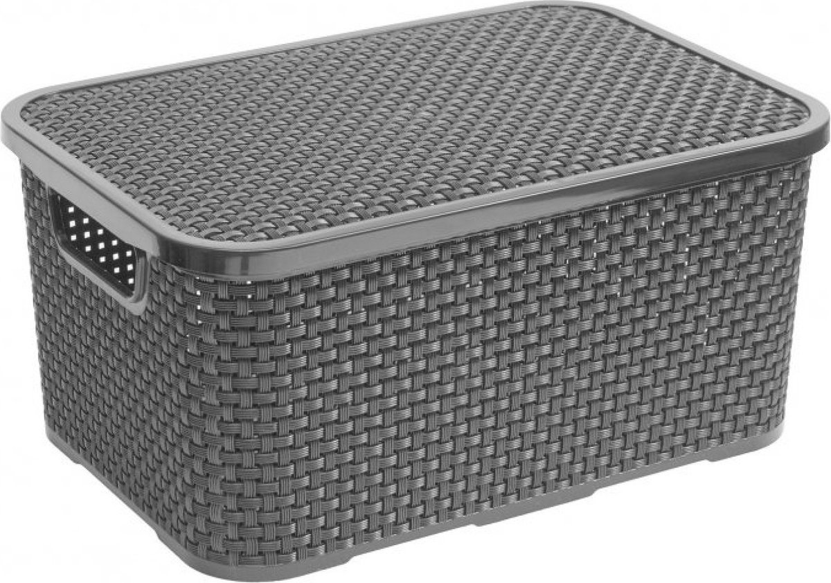 BranQ Rotan - Universele mand 19L - met deksel - Antraciet