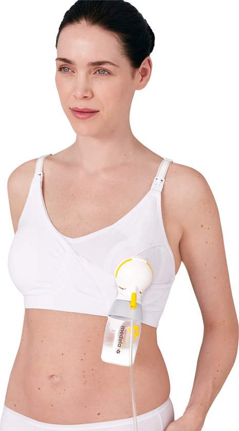 Medela 3-in-1 Voedingsbh en kolf bh voor zwangerschap borstvoeding en kolven - Zacht en met stretch - Wit - Maat XL