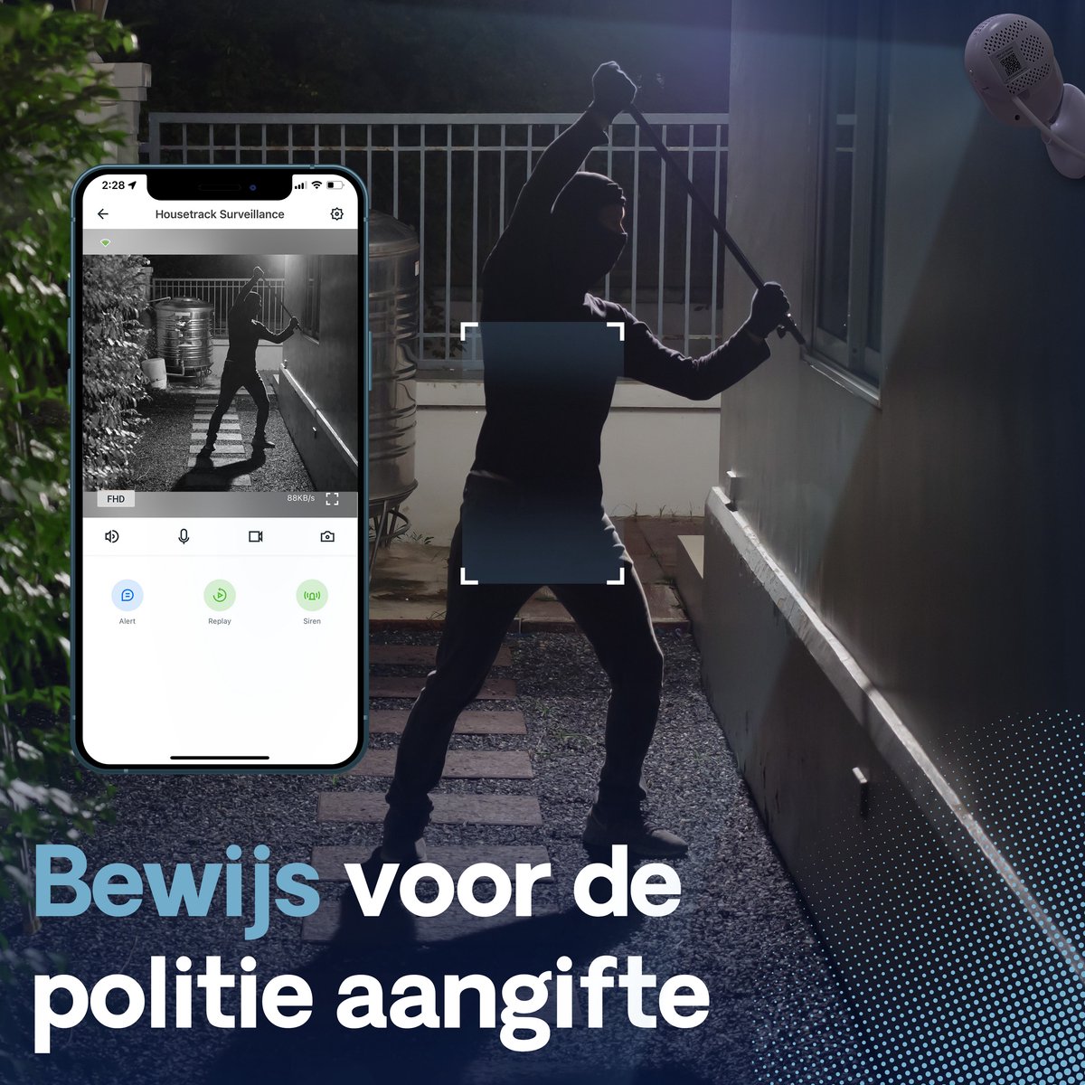 Afbeelding 2 van Housetrack Bewakingscamera 1080P - IP Beveiligingscamera met App - Wifi Security Camera - Smart Home - Camera Beveiliging Binnen