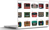 Laptop sticker - 14 inch - Retro - Radio - Design - 32x5x23x5cm - Laptopstickers - Laptop skin - Cover