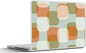 Laptop sticker - 15.6 inch - Retro - Patroon - Pastel - 36x27,5cm - Laptopstickers - Laptop skin - Cover