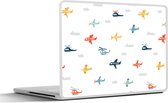 Laptop sticker - 12.3 inch - Patronen - Helicopter - Vliegtuig - Jongens - Kinderen - Kids - 30x22cm - Laptopstickers - Laptop skin - Cover