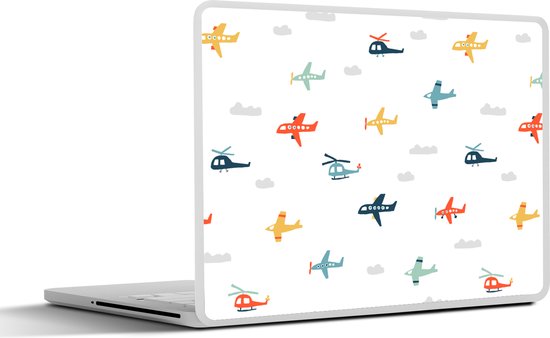Laptop sticker - 12.3 inch - Patronen - Helicopter - Vliegtuig - Jongens - Kinderen - Kids - 30x22cm - Laptopstickers - Laptop skin - Cover