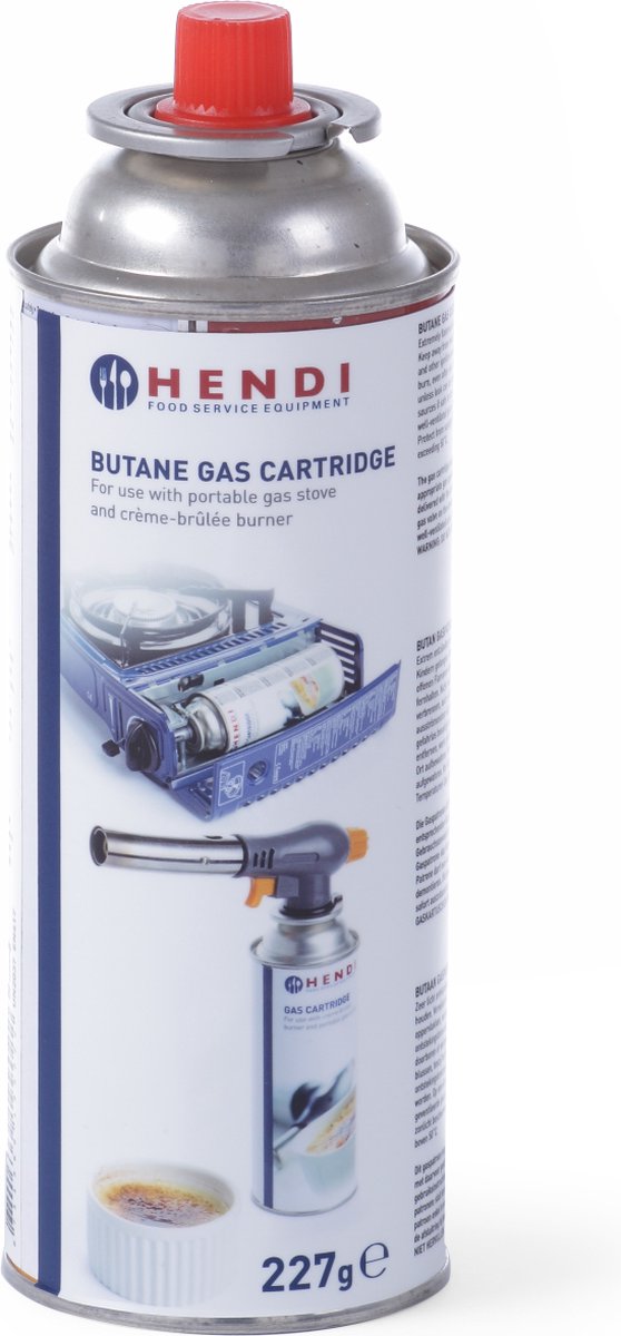 Hendi Gasbussen Butaan Navulling - Gasflessen Kookstel - Campinggasflessen - Gaspatroon 227g - Set van 8 van Hendi — afbeelding 2