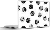 Laptop sticker - 10.1 inch - Patronen - Stip - Zwart Wit - 25x18cm - Laptopstickers - Laptop skin - Cover