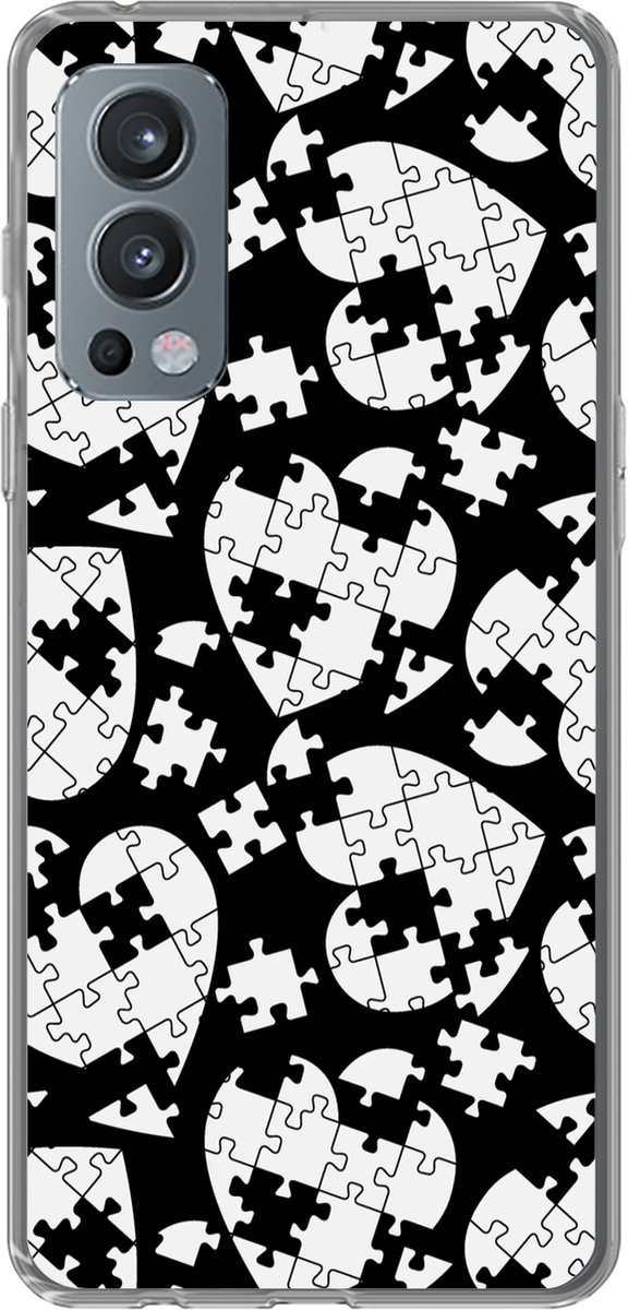 Telefoonhoesje Geschikt voor OnePlus Nord 2 5G hoesje - Meiden - Puzzel - Hart - Patronen - Girl - Kids - Kinderen - Siliconen Telefoonhoesje Telefoonhoesje