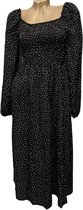 Dames midi jurk met stipjes L/XL zwart