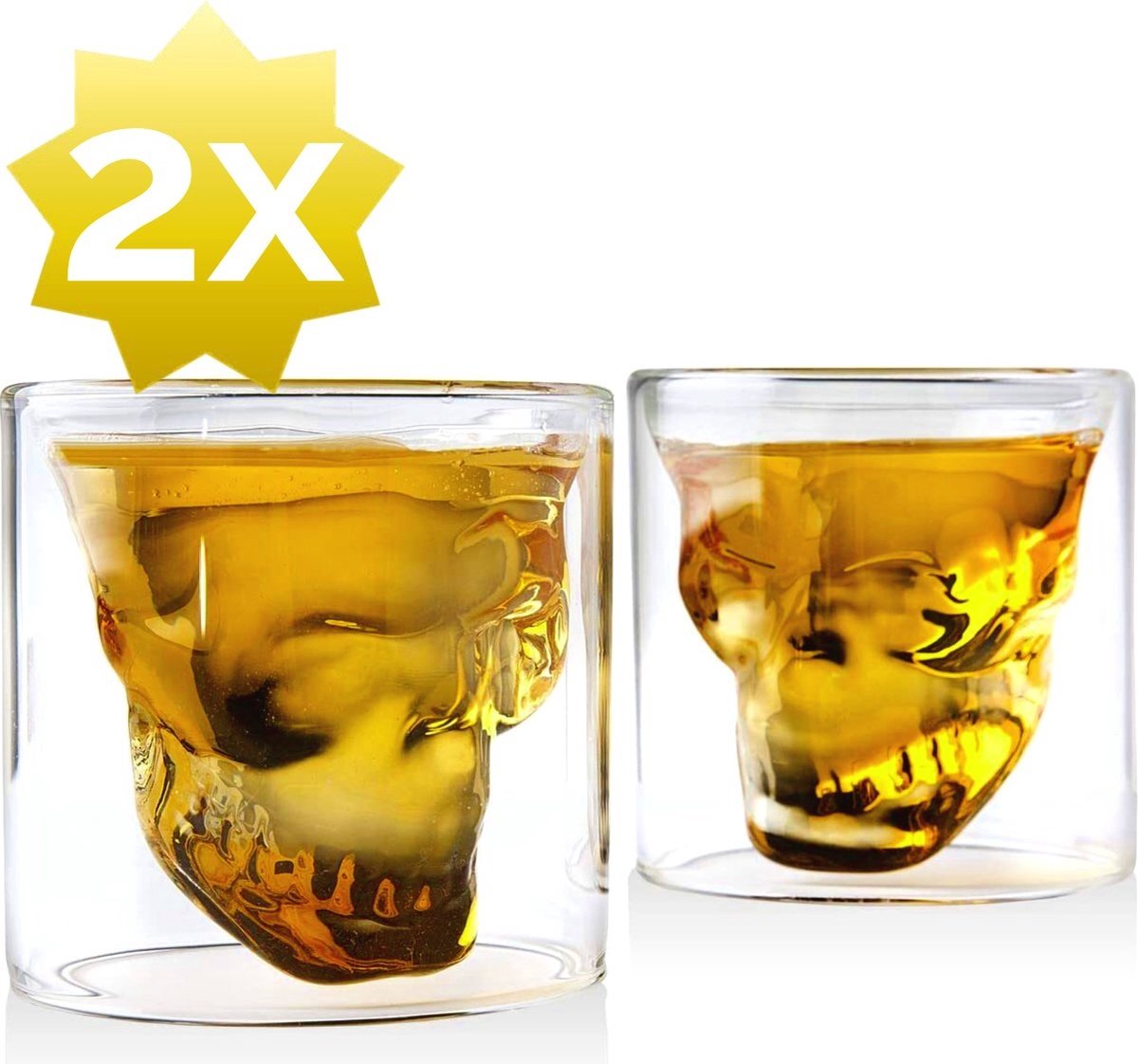 Set Design Skull Whisky Verres - Set de 2 Pièces - 100ML | bol.com
