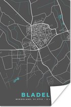 Affiche Bladel - Blauw - Pays- Nederland - Carte - Plan de la ville - 60x90 cm - Carte