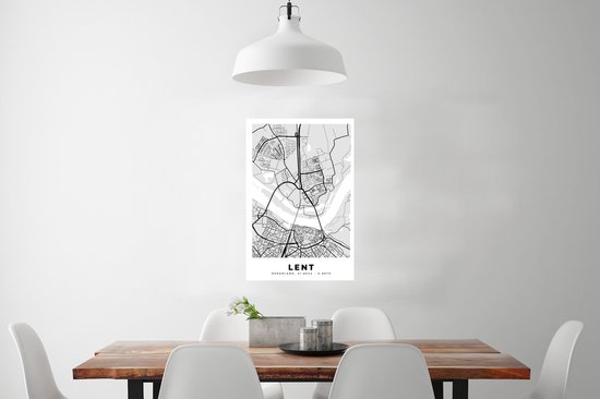 Affiche Carême - Plan de Ville - Zwart Wit - Carte - Nederland - Carte - 40x60 cm