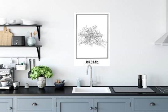 Affiche Allemagne – Berlin – Plan de Ville – Carte – Zwart Wit – Carte - 40x60 cm