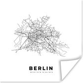 Poster Duitsland – Berlin – Stadskaart – Kaart – Zwart Wit – Plattegrond - 75x75 cm