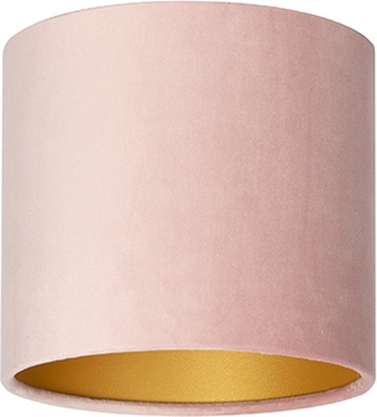 Uniqq Lampenkap velours roze Ø 20 cm - 20 cm hoog