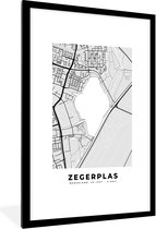 Fotolijst incl. Poster - Zegerplas - Plattegrond - Kaart - Nederland - Stadskaart - 80x120 cm - Posterlijst