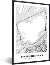 Fotolijst incl. Poster - Nederland - Plattegrond - Stadskaart - Zevenhuizerplas - Kaart - 80x120 cm - Posterlijst