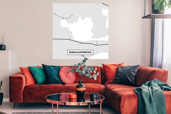 Affiche Carte - Frise - Idzegaasterpoel - Plan d'étage - Plan de la ville - 100x100 cm XXL