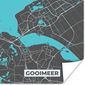 Poster Stadskaart - Gooimeer - Water - Nederland - Kaart - Plattegrond - 30x30 cm