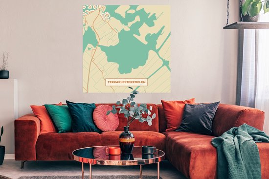 Affiche Frise - Terkaplesterpoelen - Carte - Plan - Plan de la ville - 100x100 cm XXL
