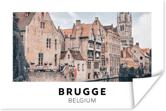 bloeden lengte bekken Poster België - Brugge - Huis - 90x60 cm | bol.com
