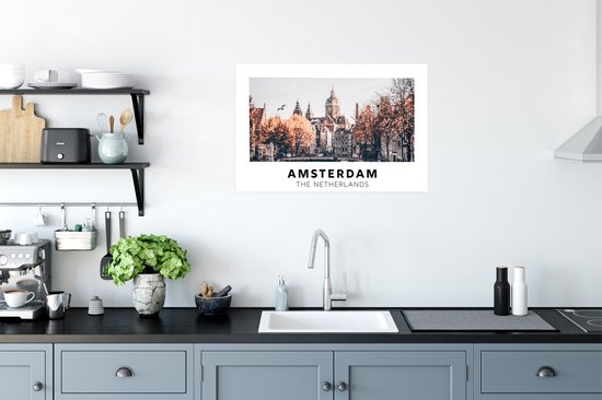 Affiche Amsterdam - Pays- Nederland - Pont - 90x60 cm