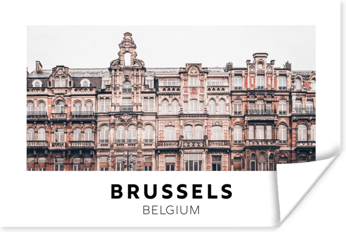 Poster België - Brussel - Huizen - 30x20 cm