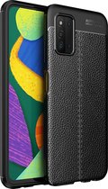 Mobigear Hoesje geschikt voor Samsung Galaxy A03s Telefoonhoesje Flexibel TPU | Mobigear Luxury Backcover | Galaxy A03s Case | Back Cover - Zwart