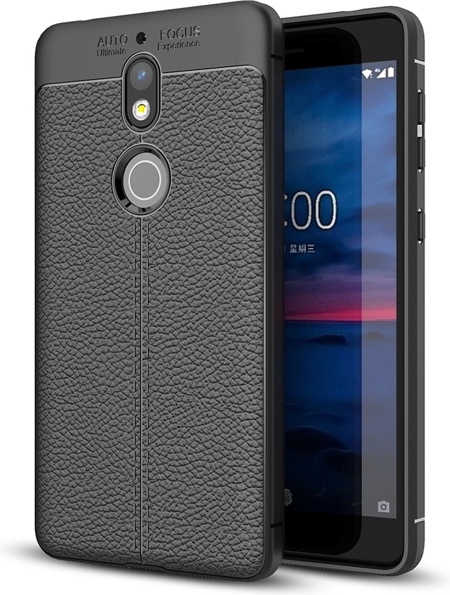 Mobigear Hoesje geschikt voor Nokia 7 Telefoonhoesje Flexibel TPU | Mobigear Luxury Backcover | 7 Case | Back Cover - Zwart