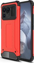 Mobigear Hoesje geschikt voor Xiaomi Mi 11 Ultra Telefoonhoesje Hardcase | Mobigear Outdoor Backcover Shockproof | Schokbestendig Mi 11 Ultra Telefoonhoesje | Anti Shock Proof - Rood