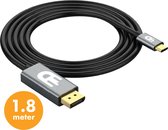 Drivv. Câble USB-C vers Displayport - Prise en charge 4K 60HZ - Thunderbolt 3 - Convient pour Apple / iMac / Macbook (Pro) - 2 mètres