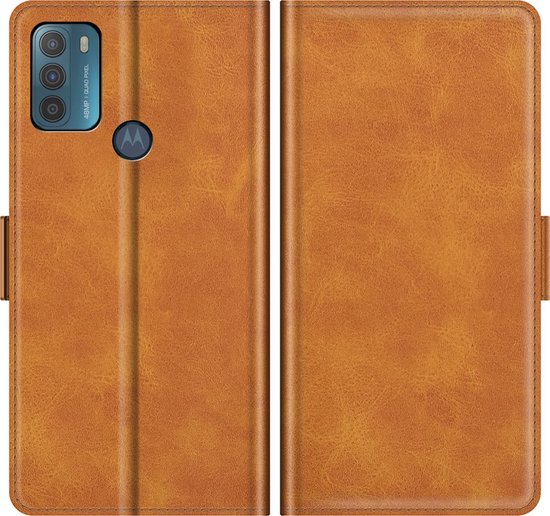 Coque Motorola Moto G50 - Mobigear - Série Slim Magnet - Bookcase en similicuir - Jaune - Coque adaptée pour Motorola Moto G50