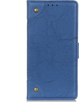 Mobigear Telefoonhoesje geschikt voor LG K61 Hoesje | Mobigear Ranch Bookcase Portemonnee | Pasjeshouder voor 3 Pasjes | Telefoonhoesje voor Pinpas / OV Kaart / Rijbewijs - Blauw