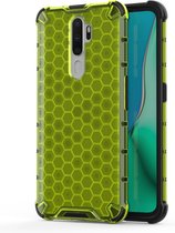 Mobigear Hoesje geschikt voor OPPO A9 (2020) Telefoonhoesje Hardcase | Mobigear Honeycomb Backcover Shockproof | Schokbestendig A9 (2020) Telefoonhoesje | Anti Shock Proof - Groen