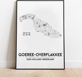Goeree-Overflakkee city poster, A3 zonder lijst, plattegrond poster, woonplaatsposter, woonposter