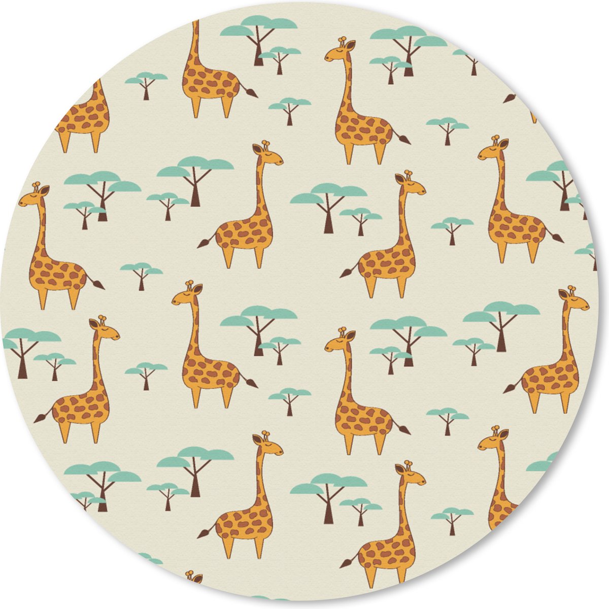 Muismat rond 40x40 cm - Mousepad Giraffe - Dieren - Patronen - Ronde muismatten