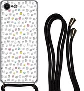 Coque avec cordon iPhone SE 2020 - Fille - Chat - Animaux domestiques - Motifs - Fille - Kids - Enfants - Siliconen - Bandoulière - Coque arrière avec cordon - Coque pour téléphone avec cordon - Coque avec corde