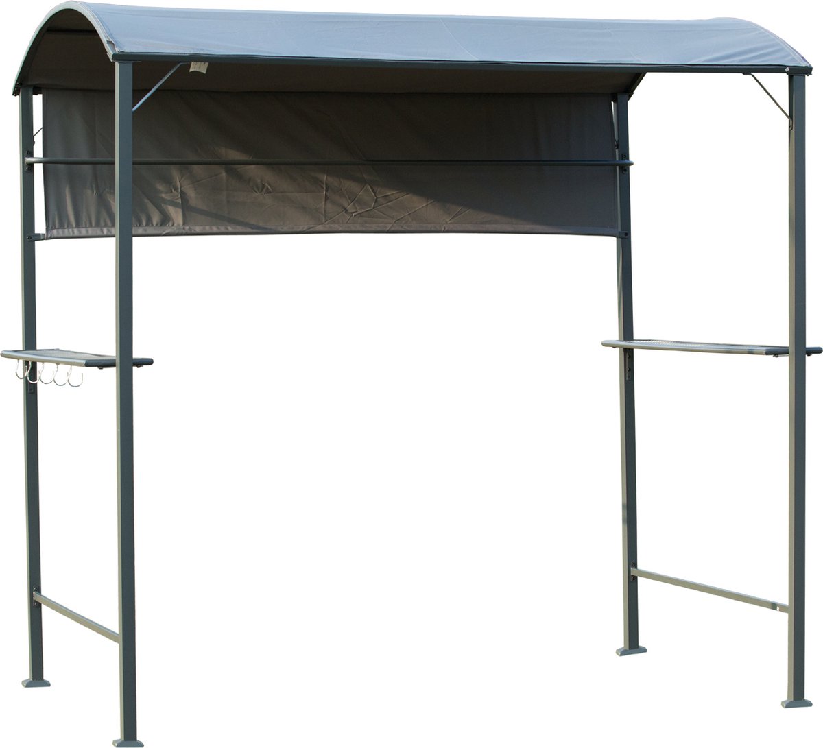 Outsunny Barbecue-paviljoen met vlamvertragend dak BBQ-paviljoen met 2 schappen polyester zwart 84C-174