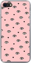 Coque iPhone 8 - Fille - Yeux - Rose - Motifs - Fille - Kids - Enfants - Coque de téléphone en Siliconen