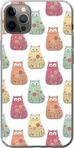 Telefoonhoesje Geschikt voor iPhone 13 Pro Max hoesje - Meisjes - Kat - Bloemen - Patronen - Girl - Kids - Kinderen - Siliconen Telefoonhoesje
