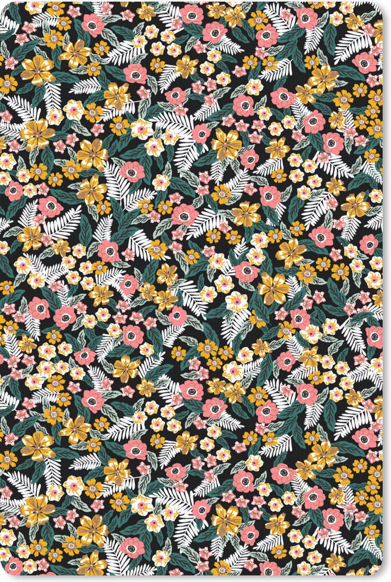 Muismat - Mousepad - Bloemen - Regenboog - Patronen - 18x27 cm - Muismatten