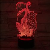 3D Led Lamp Met Gravering - RGB 7 Kleuren - Draak