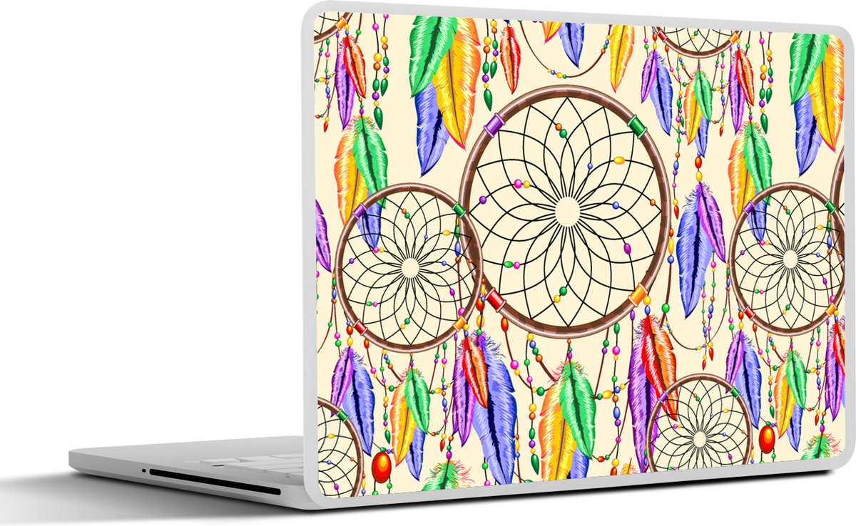 Laptop sticker - 15.6 inch - Dromenvanger - Veren - Patronen - 36x27,5cm - Laptopstickers - Laptop skin - Cover