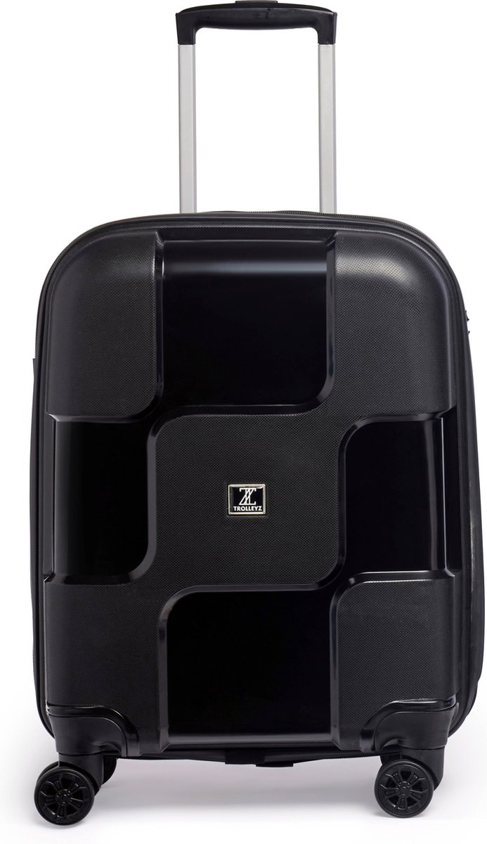 ©TROLLEYZ - Venice No.10 - Trolley - 55cm met TSA slot - Dubbele wielen - 360° spinners - 100% Polypropyleen - Handbagage koffer in Piano Black