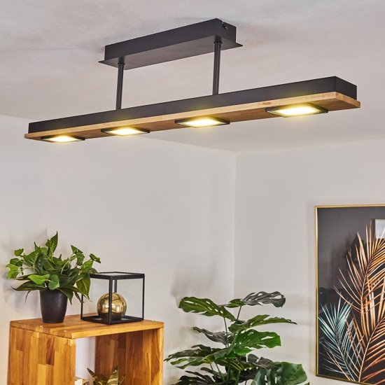 Moderne Ledlamp - Zwarte Luxe Plafondlamp - Langwerpige Hoekige Hanglamp -  Metalen... | bol.com