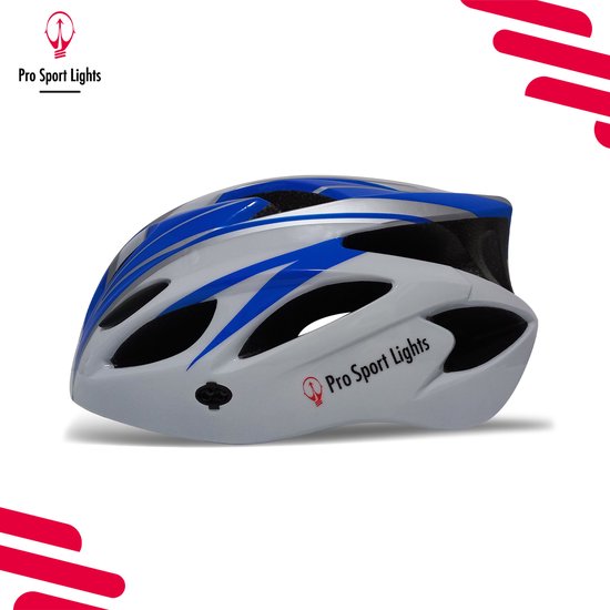 Fietshelm volwassenen Heren/Dames - Blauw/Wit - Large 58/62cm — afbeelding 4