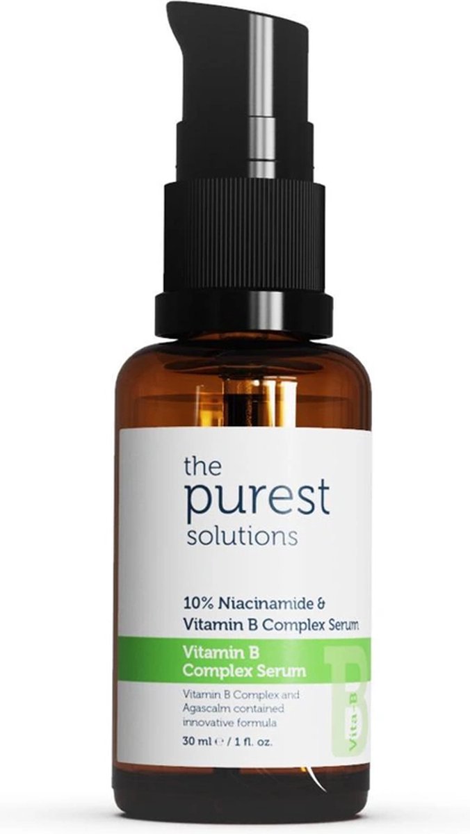The Purest Solutions Vitamin B Complex Serum 10% Niacinamide + 4D Hyaluronzuur | Vegan | Acne | Huidveroudering | Ongelijkmatige tint | Pigmentvlekken | Vermoeide huid